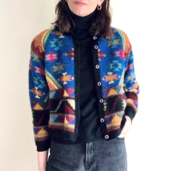 100% alpaca vibrant cardigan - Picture 5 of 16